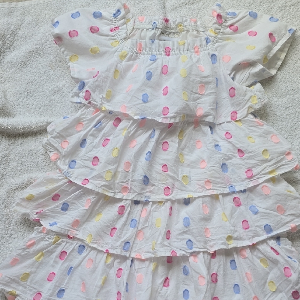 Colorful Polka Dot Ruffle Dress
